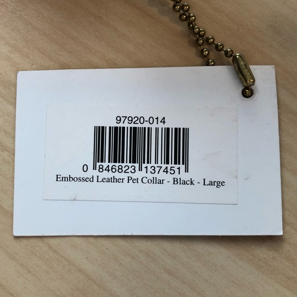 πΆ NWT Mackenzie-Childs Embossed Real Bridle Leather Blk Dog Collar (Size:Large) - Picture 11 of 11